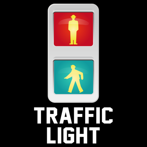 TRAFFIC LIGHT-信号機- Tシャツ 白ロゴ