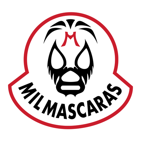 MIL MASCARAS-ミル・マスカラス ワッペン型ロゴ-赤ライン-