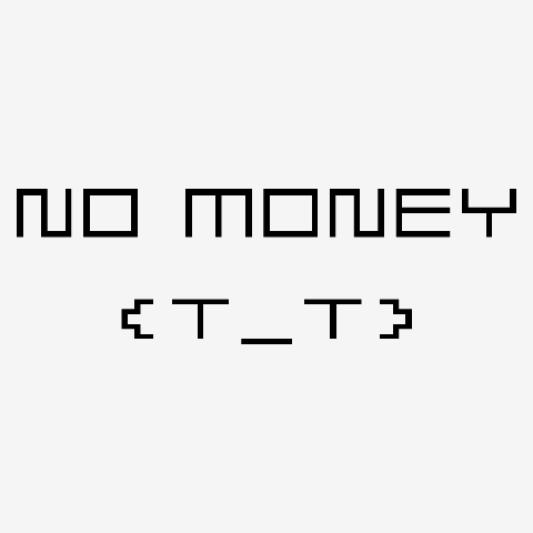 no money(金欠悲しい/顔文字) ネタ文字おもしろTシャツ 【Zipangu49er 