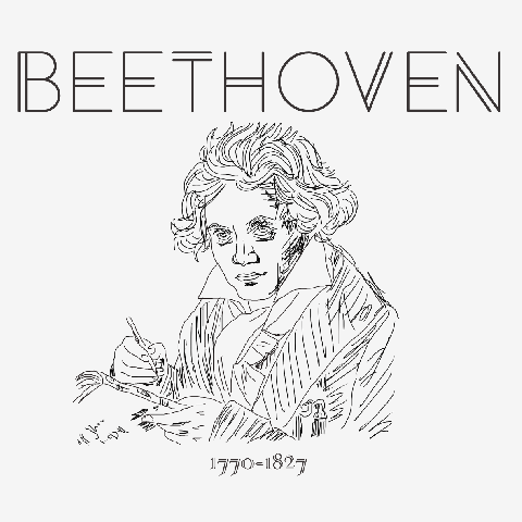 ルートヴィヒ・ヴァン・ベートーヴェン(Beethoven)かわいいスケッチ T