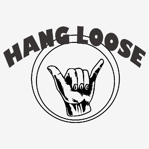 ハングルース シャカサイン(Hang Loose)。かわいいロゴ Tシャツ