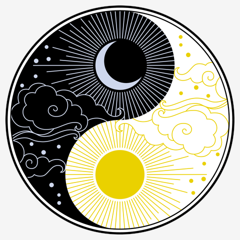 太陽と月の太極図02 Tシャツを購入|デザインTシャツ通販【ClubT】