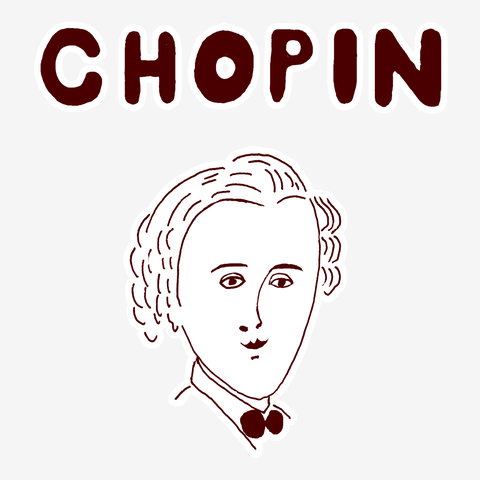 ショパン大好きな人専用デザイン「CHOPIN」 Tシャツ(ホットピンク/Pure