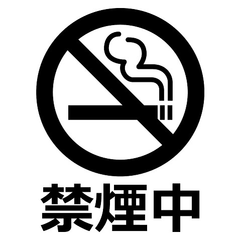 禁煙中 禁煙中（きんえんちゅう/禁煙/進行形/今/現在/文字/言葉） Tシャツを