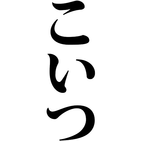 こいつ（コイツ/こやつ/乱暴/三人称/尊大/印象/人称代名詞/名詞/文字/言葉） 全面プリントTシャツを購入|デザインTシャツ通販【ClubT】