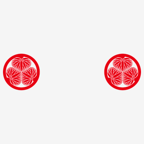 三つ葉葵 赤 紋付風 徳川家康家紋 トレーナーを購入|デザインTシャツ