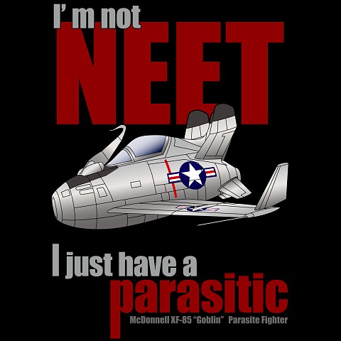 アメリカ空軍XF-85 “俺はニートじゃねぇ” 両面 Tシャツを購入|デザインTシャツ通販【ClubT】