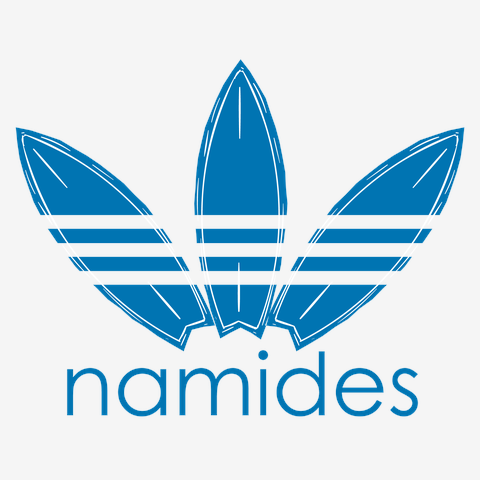 namidesu(波です)スポーツブランド(アディ○ス)パロディTシャツ