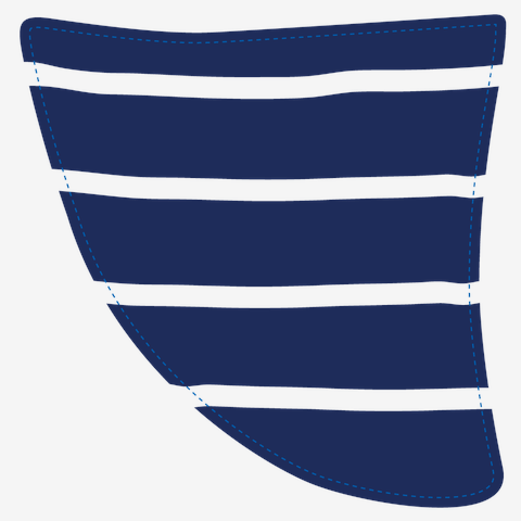 サーフボードのフィンの形ポケット風Tプリントシャツ