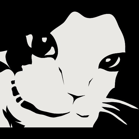 切り絵風の猫