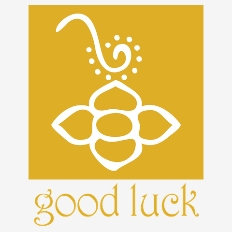 トンパ文字「幸運」の象形文字　黄金色でプリント　古代文字の不思議なパワーで幸運・開運を