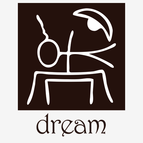 トンパ文字「夢」の象形文字　黒でプリント　古代文字の不思議なパワーで幸運・開運を