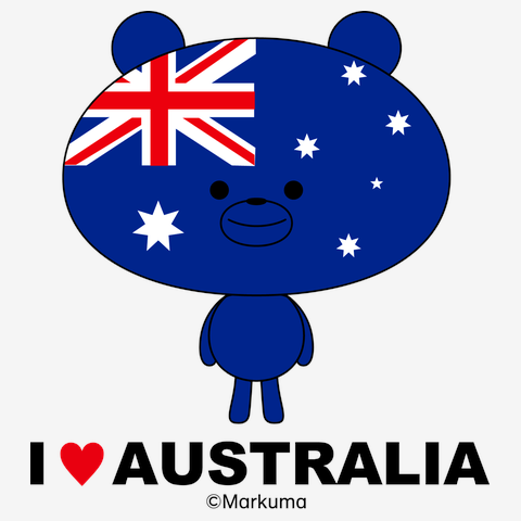 オーストラリアの国旗をハート型にデザインしたアイラブ