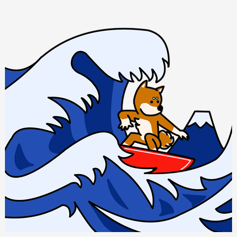 柴犬サーフィン