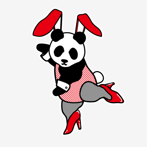 セクシーパンダ バニーガール赤 Tシャツを購入|デザインTシャツ