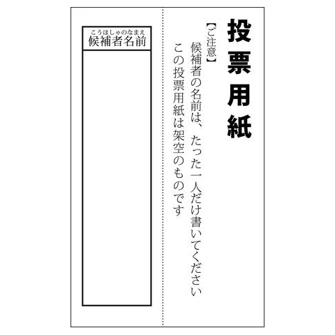 架空の選挙用紙・投票用紙のイラスト