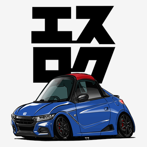 ホンダS660 Modulo X Tシャツ Tシャツ モノクロ シンプル 車好き プレゼント 車 祝い