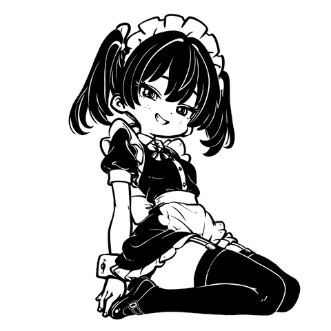 アニメキャラっぽいTシャツ-018(T-C)モノクロ。の全アイテム|デザインT