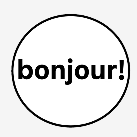 土産物風　フランス語(bonjour/merci)